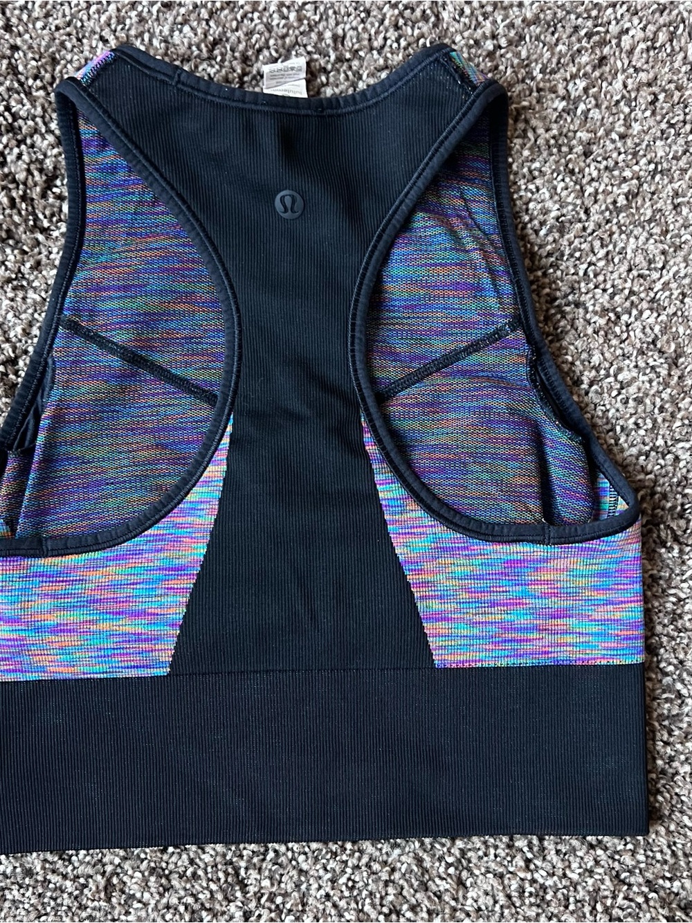 lululemon Black Ribbed Tank Top with Crew Neck